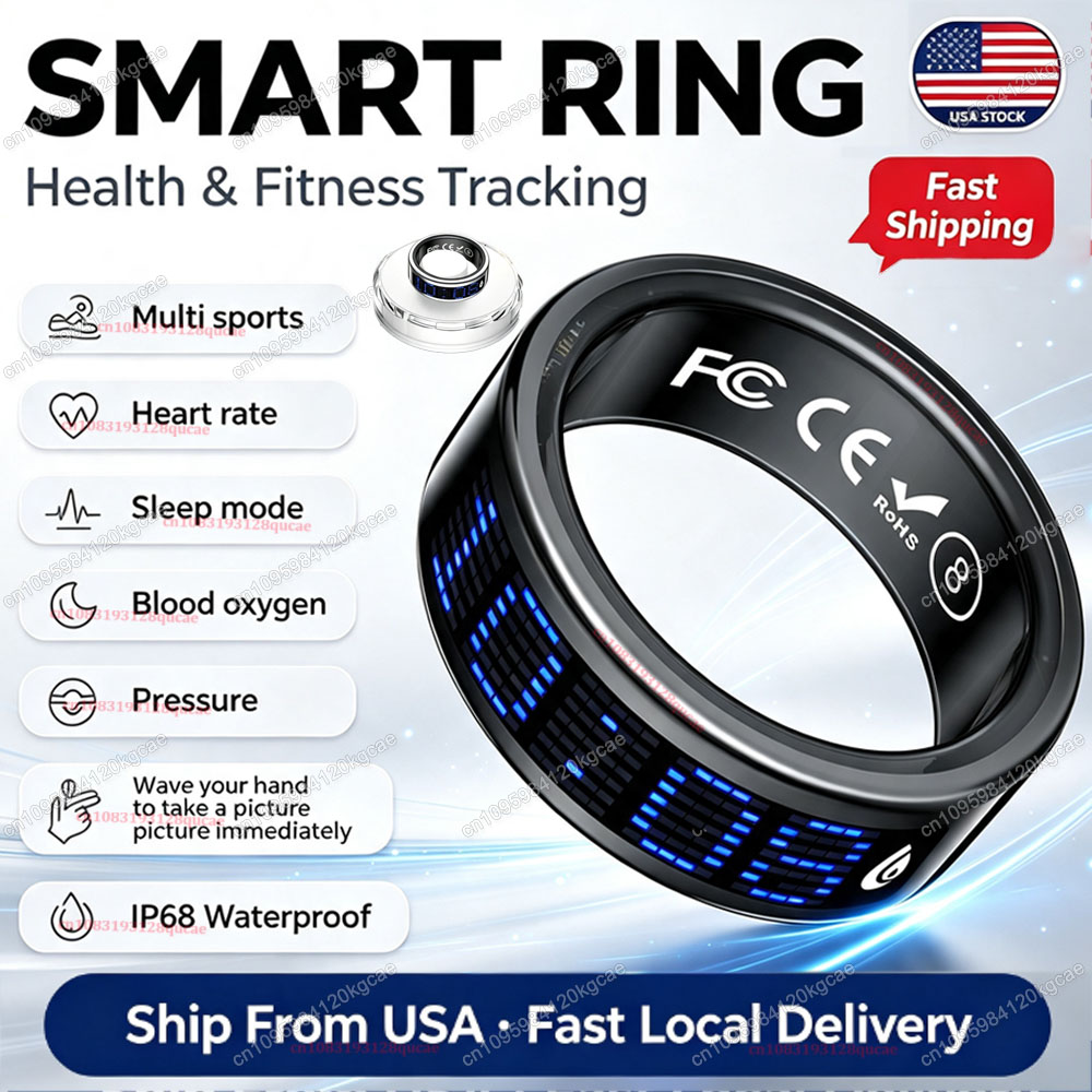 Blood Oxygen Monitor - 2026 Smart Ring Call Reminder Display
