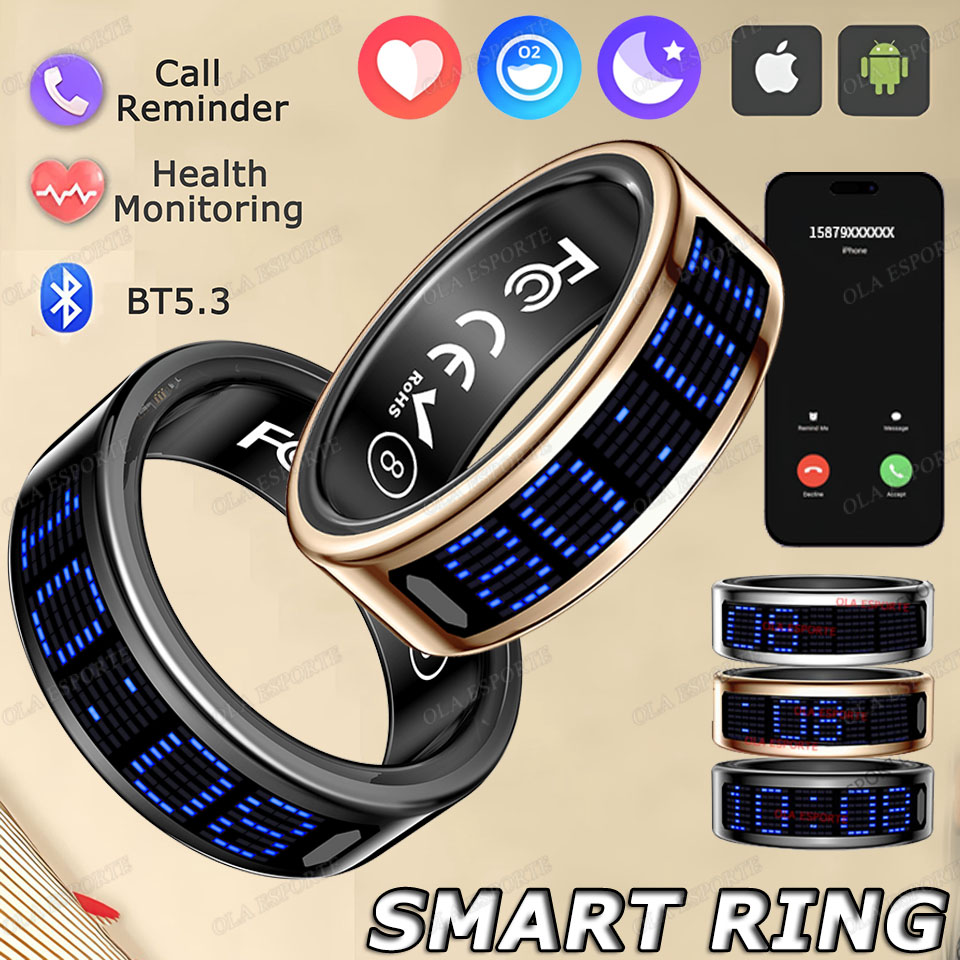 Blood Oxygen Monitor - SR16 Smart Ring 3D LED Display