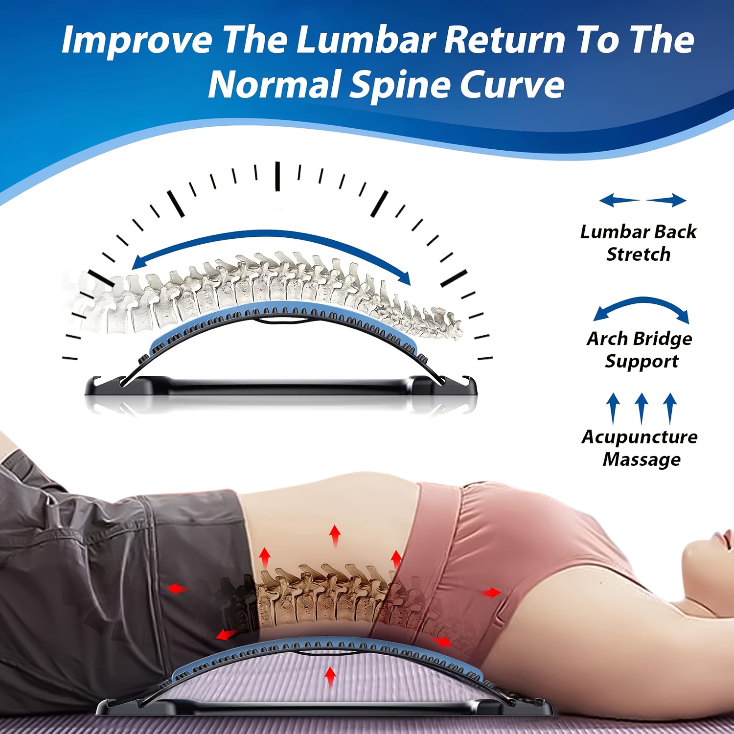 4-Level Adjustable Back Stretc - Posture Corrector Back Brace review and price