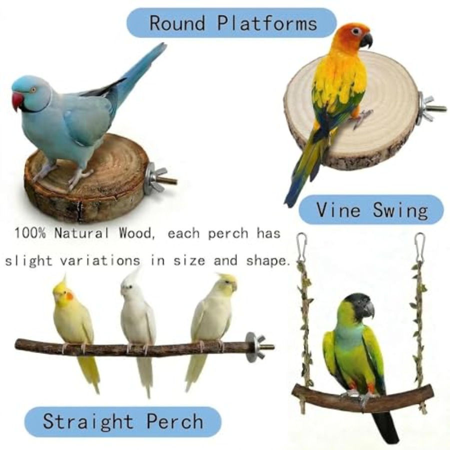8PCS natural wood bird perches - Health & Wellness Lafayette review and price